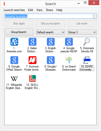 IntelliWebSearch Search Window