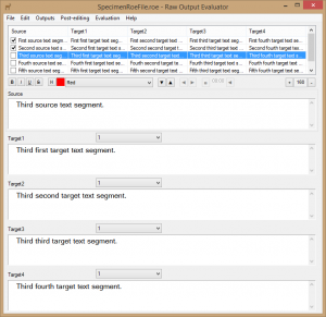 Raw Output Evaluator user interface