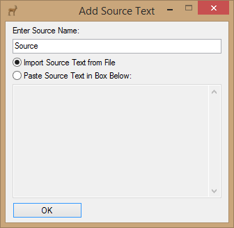 Add Source Text by Importing