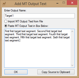 Add Target Text by Pasting