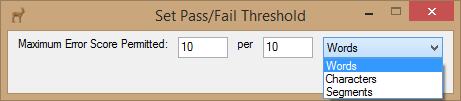 Pass-Fail Threshold