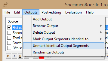 Unmark Output